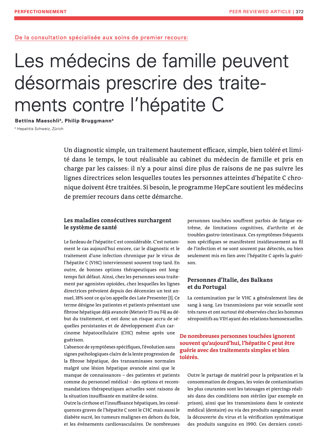 Article Primary and Hospital Care, 7 Déc 2022